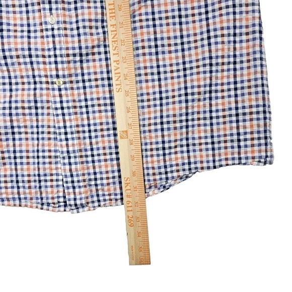 Barbour (Mens XL) Checked Seersucker Tailored Fit Short Sleeve Button Up Shirt - Picture 7 of 7